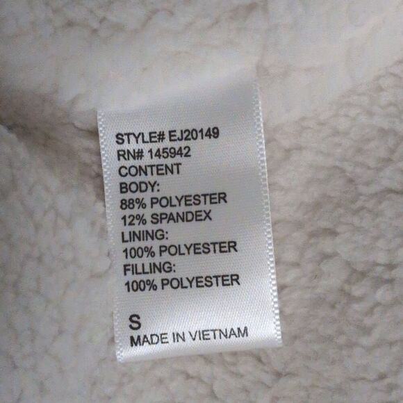 NWT Eden Society Burgundy Quilted Hooded Parka Jacket Drawstring Size S - Picture 9 of 12